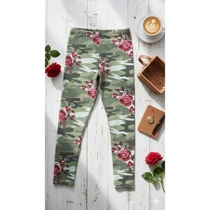 Wonder Nation Girls Camouflage Rose Print Leggings Size L 10 12